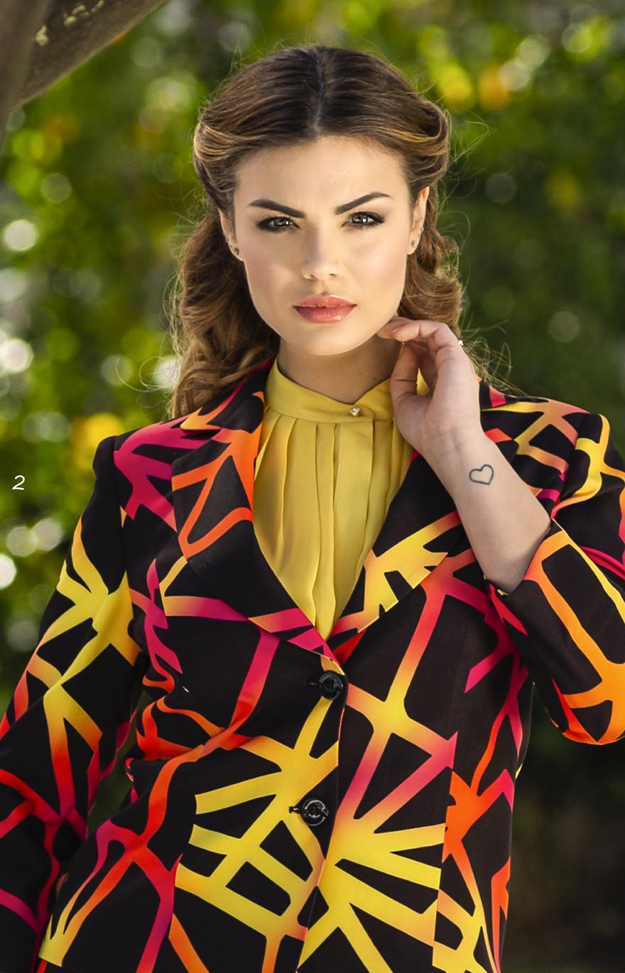 Camicia in georgette fantasia geometrica